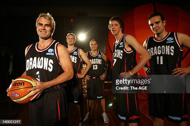 Launch of The South Dragons basketball team in Melbourne. From left, captain Shane Heal, Jacob Holmes, Matt Shanahan, Joe Ingles and Frank Drmic, 6...