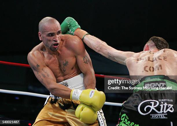 Australian boxer Anthony Mundine vs fellow Aussie Danny Green in a super middleweight bout at Aussie Stadium in Sydney, 17 May 2006. SMH Picture by...