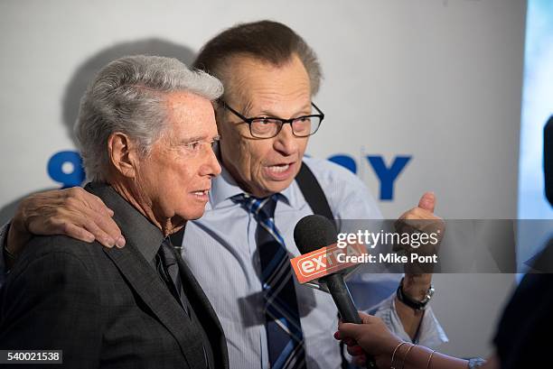 Regis Philbin and Larry King attend Larry King In Conversation With Regis Philbin at 92nd Street Y on June 13, 2016 in New York City.