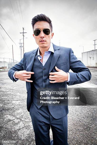 Actor Daniel Henney is photographed for August Man on February 28, 2014 in Los Angeles, California. Styling: Erin McSherry + Stacey Kalchman;...