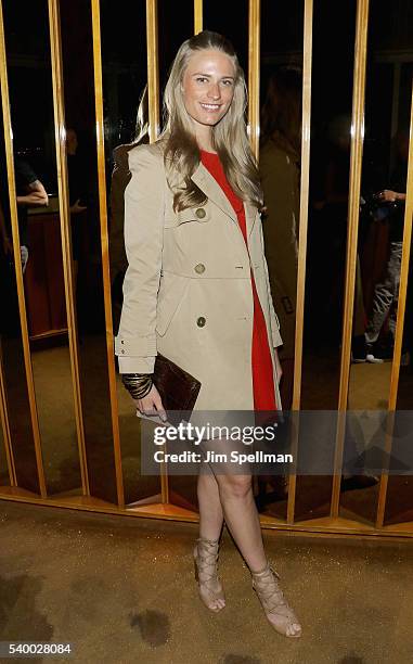 Model Julie Henderson attends the premiere after party of EPIX original documentary "Serena" at The Top of The Standard on June 13, 2016 in New York...