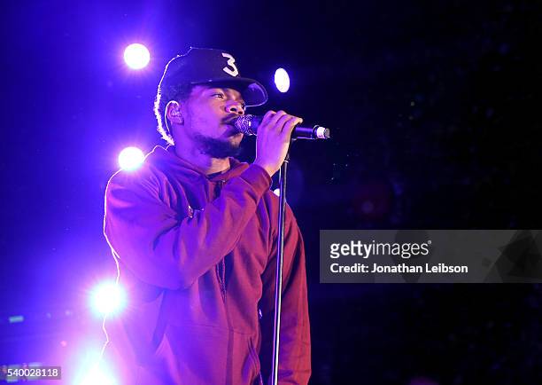 Chance The Rapper performs onstage durinng Take-Two's Annual E3 Kickoff Party at Cecconi's Restaurant on June 13, 2016 in Los Angeles, California.
