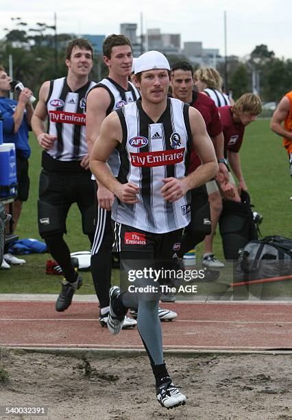 Collingwood Football training today. Ben Johnson, who was involved in a nightclub brawl with Chris Tarrant on the weekend. 2nd August, 2006. THE AGE...