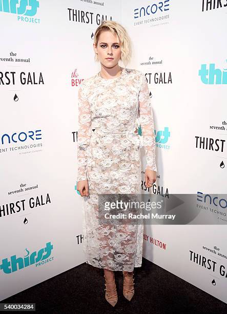 Actress Kristen Stewart arrives to present the Governor's Award to recipient Catherine Hardwicke during the 7th Annual Thirst Gala at The Beverly...
