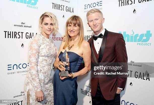 Actress Kristen Stewart, Governor's Award recipient Catherine Hardwicke and The Thirst Project President/CEO Seth Maxwell attend the 7th Annual...