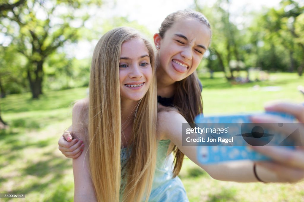 Sisters taking a selfie