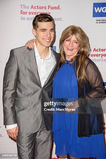 Cody Linley and Susan Olsen arrive at The Actors Fund's 20th Annual Tony Awards Viewing Party at The Beverly Hilton Hotel on June 12, 2016 in Beverly...