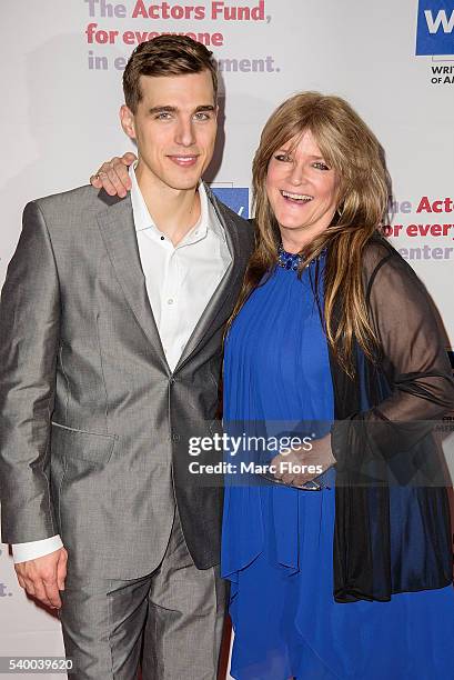 Cody Linley and Susan Olsen arrive at The Actors Fund's 20th Annual Tony Awards Viewing Party at The Beverly Hilton Hotel on June 12, 2016 in Beverly...