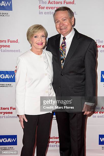 Florence Henderson and John Holly arrive at The Actors Fund's 20th Annual Tony Awards Viewing Party at The Beverly Hilton Hotel on June 12, 2016 in...
