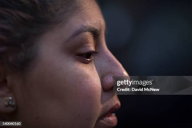 Alison Cosio talks about her friend Christopher Sanfeliz, who was killed at the Pulse nightclub, during a vigil for the worst mass shooing in United...