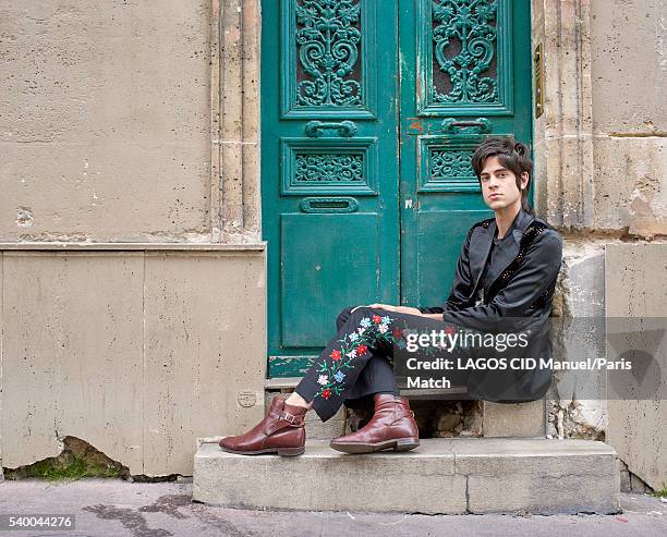 Musician and singer Thomas Cohen is photographed for Paris Match on April 29, 2016 in Paris, France.