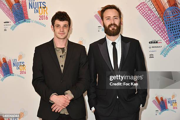 Felix Moati, Benjamin Cleary attend 'Les Nuits en Or 2016' Dinner Gala - Photocall at Unesco on June 13, 2016 in Paris, France.