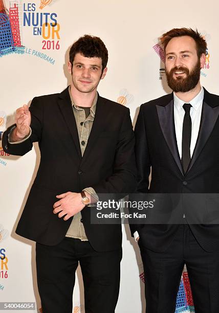 Felix Moati; Benjamin Cleary attend 'Les Nuits en Or 2016' Dinner Gala - Photocall at Unesco on June 13, 2016 in Paris, France.