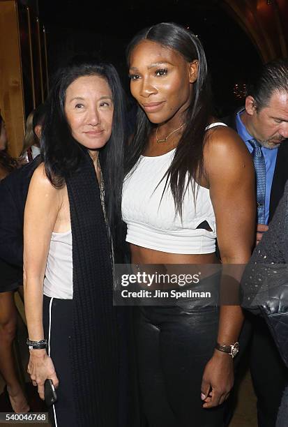 Designer Vera Wang and tennis player Serena Williams attend the premiere after party of EPIX original documentary "Serena" at The Top of The Standard...