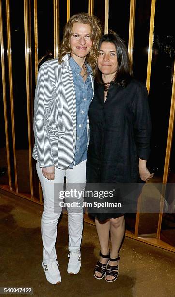 Comedian Sandra Bernhard and Sara Switzer attend the premiere after party of EPIX original documentary "Serena" at The Top of The Standard on June...