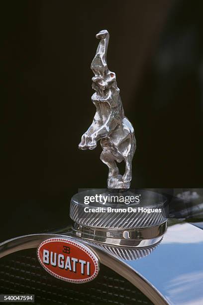 The Bugatti Type 41 Royale radiator mascot, cast in silver, is taken from the model of a Rembrandt Bugatti sculpture, "Standing Playing Elephant",...