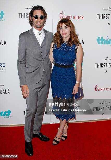 Tyson Ritter and Elena Satine attend the 7th annual Thirst Gala at The Beverly Hilton Hotel on June 13, 2016 in Beverly Hills, California.