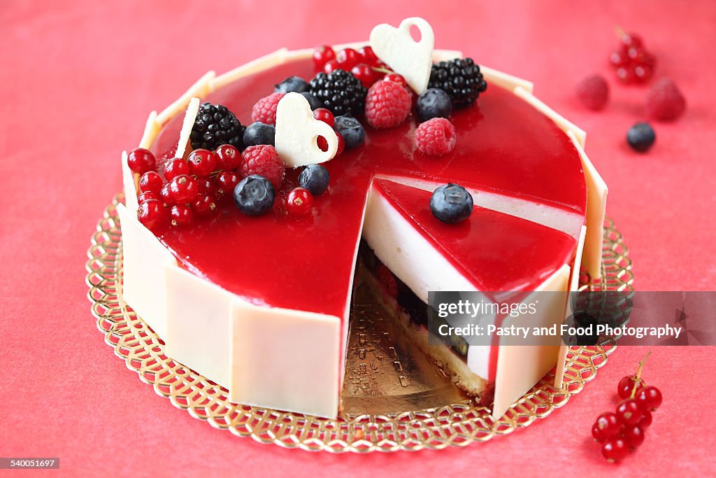 Summer berries cake