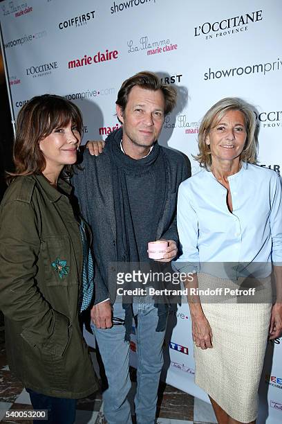 Founding President of "Toutes a l'Ecole" Tina Kieffer, Host of the event Laurent Delahousse and Sponsor and Host of the event Claire Chazal of France...