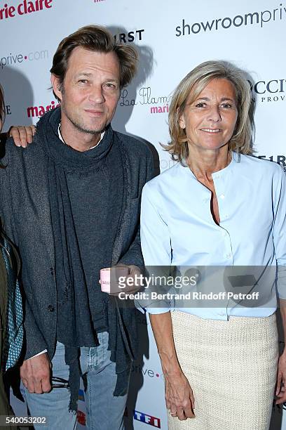 Host of the event Laurent Delahousse and Sponsor and Host of the event Claire Chazal of France 5 attend 'La Flamme Marie Claire' : 7th Edition -...