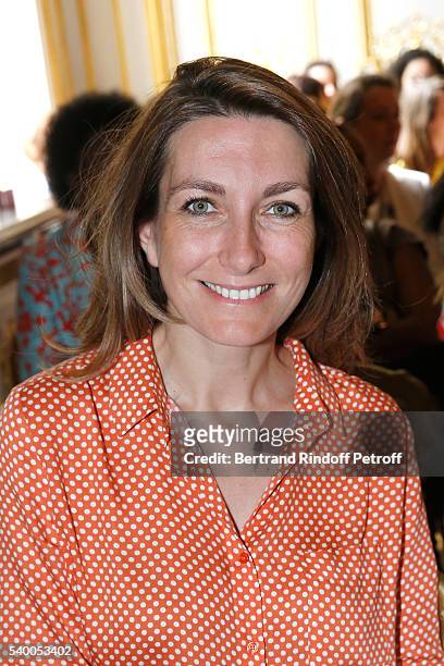 Sponsor of the event Anne-Claire Coudray of TF1 attends 'La Flamme Marie Claire' : 7th Edition - Press Conference at the Salon France-Ameriques on...
