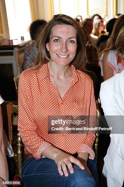 Sponsor of the event Anne-Claire Coudray of TF1 attends 'La Flamme Marie Claire' : 7th Edition - Press Conference at the Salon France-Ameriques on...