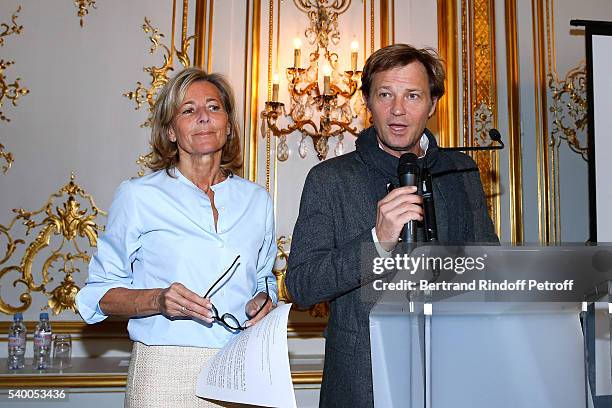 Sponsor and Host of the event Claire Chazal of France 5 and Host of the event Laurent Delahousse present 'La Flamme Marie Claire' : 7th Edition -...