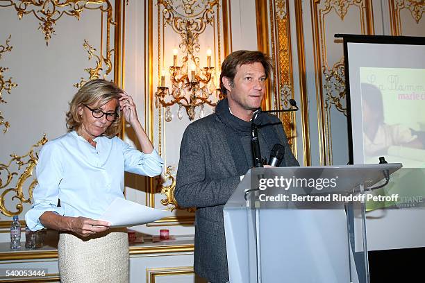 Sponsor and Host of the event Claire Chazal of France 5 and Host of the event Laurent Delahousse present 'La Flamme Marie Claire' : 7th Edition -...