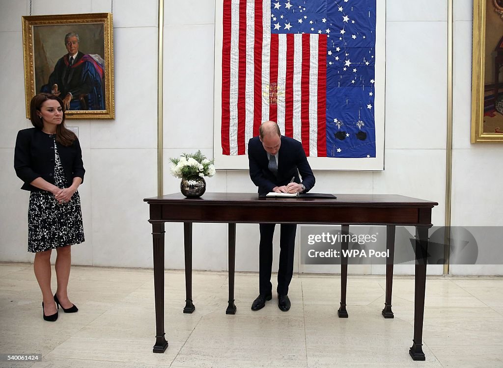 The Duke & Duchess of Cambridge Sign Book of Condolence For Orlando Shootings Victims