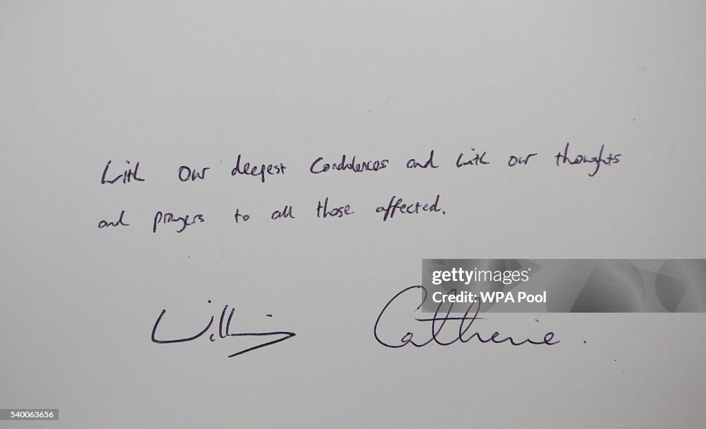 The Duke & Duchess of Cambridge Sign Book of Condolence For Orlando Shootings Victims