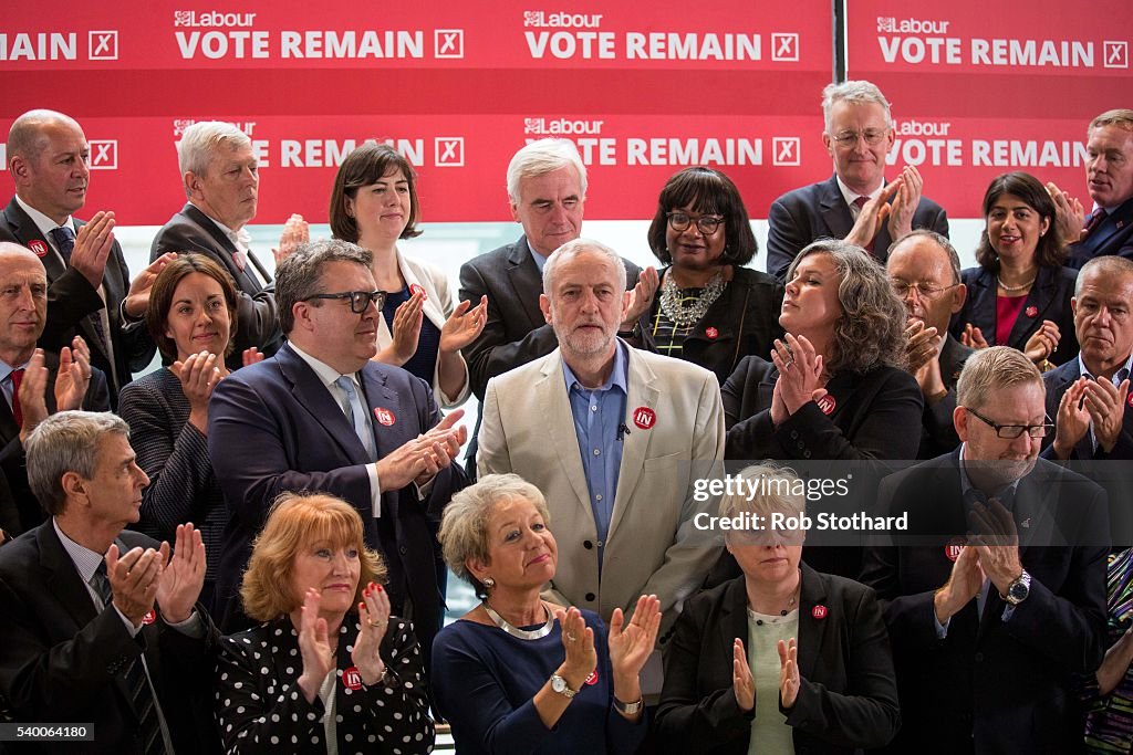Shadow Cabinet Make A Joint Call To Labour Supporters To Vote Remain in EU Referendum