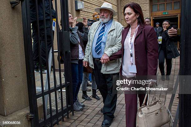 Barry Steenkamp leaves the North Gauteng High Court after testifying earlier on June 14, 2016 in Pretoria, South Africa. Having had his conviction...