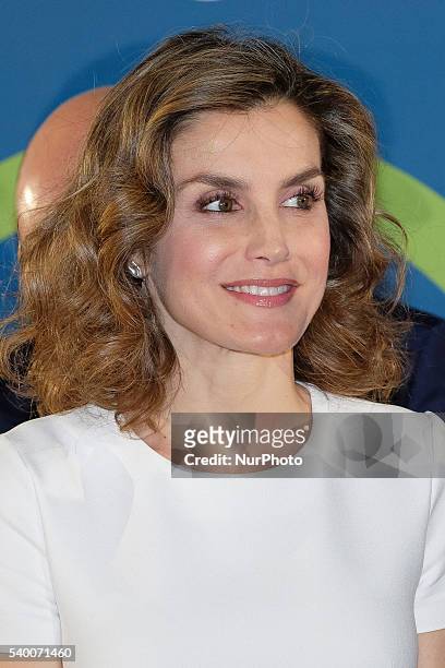 Queen Letizia of Spain attends the presentation of Telefonica's Platform of Contents for Television on June 14, 2016 in Madrid, Spain.