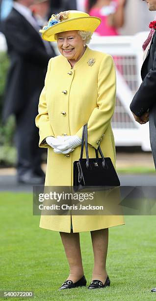 Queen Elizabeth II arrives at Royal Ascot 2016 at Ascot Racecourse on June 14, 2016 in Ascot, England.