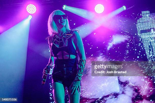 Sarah Barthel of Big Grams performs during the Bonnaroo Music & Arts Festival on June 11, 2016 in Manchester, Tennessee.