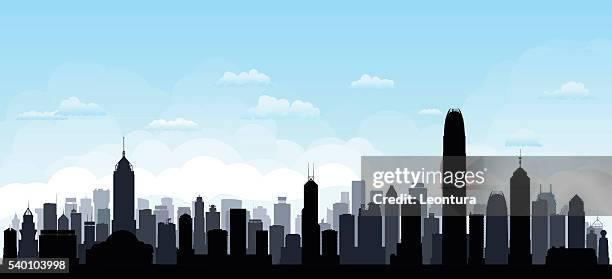 hong kong (every building is complete and moveable) - hong kong stock illustrations