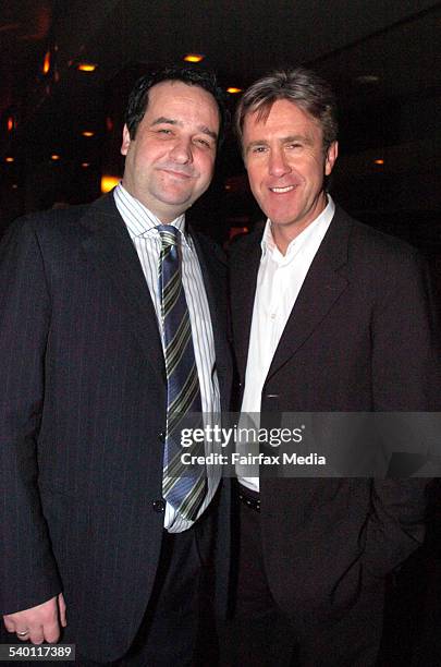 Mick Molloy, left, and Glenn Robbins at the BoyTown film premiere after-party at Hugo's Lounge in Kings Cross, Sydney, 8 October 2006. SHD Picture by...