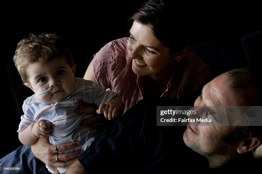 1 year old Jack with his parents Chris and Melissa Campbell. Jack celebrated his