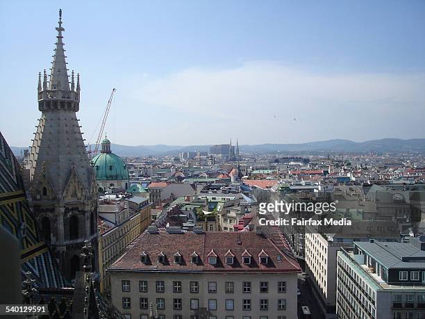 View over Vienna from atop the Stephansdom, Stephansplatz, Vienna, Austria, 20 June 2006. FAIRFAX Picture by CHRISTINE SONNLEITNER