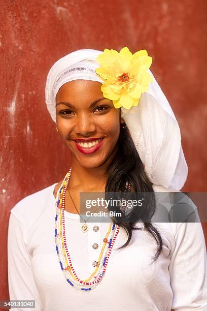 portrait of young, beautiful woman, havana, cuba - santeria stock pictures, royalty-free photos & images