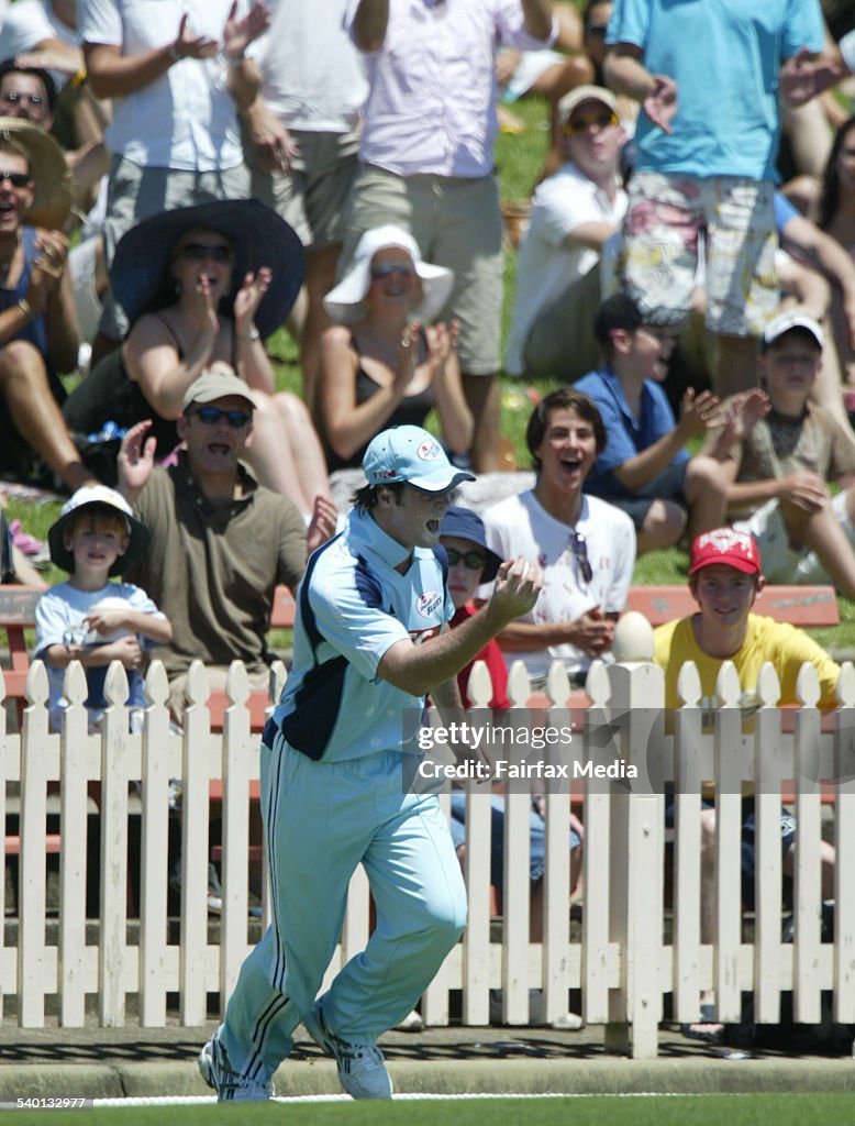 NSW's Daniel Christian takes an early catch during a Twenty20 match against Vict