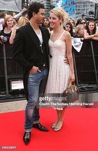 Former Australian Idol winner Guy Sebastian and girlfriend Julie Egan on the red carpet at the Sydney Opera House for the final of the 2006...