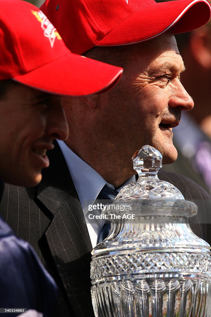 Spring Racing Carnival 2006. Efficient's trainer Graeme Rogerson with jockey Mic