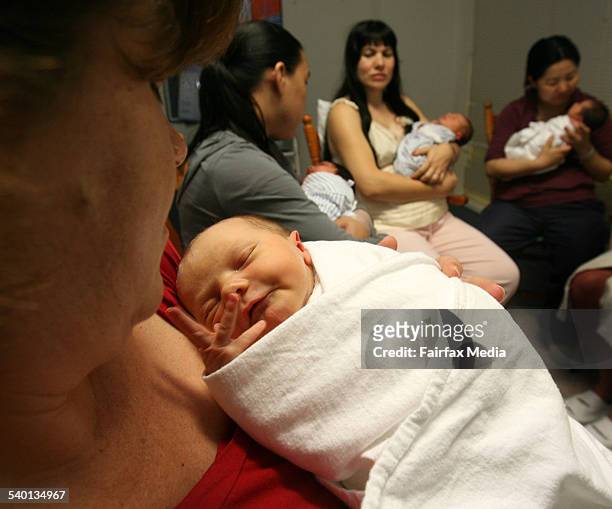New mums with their babies at Royal Prince Alfred Hospital, Camperdown. Mary-Jo Walker and baby Josie, left live in the Leichhardt Council area,...