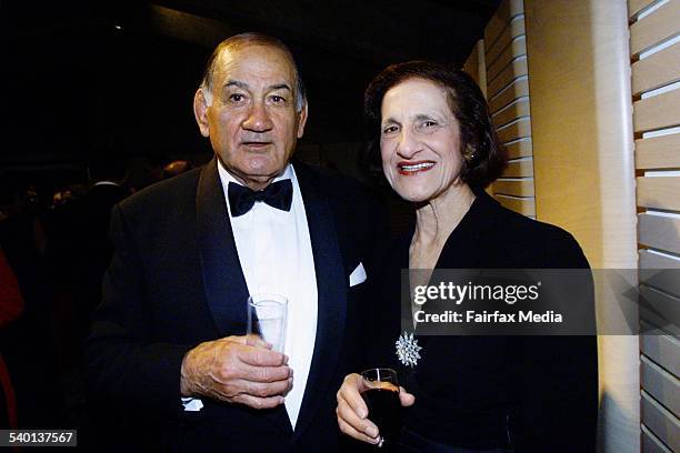 Marie Bashir and husband, Sir Nicholas Shehadie, at the Katya Kabonov opening night at the Sydney Opera House, 1 February 2002. SHD Picture by STEVE...