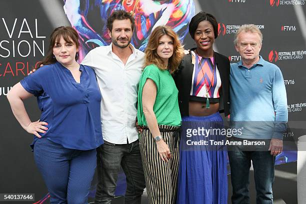 Emilie Gavois-Kahn, Alexandre Varga, Gwendoline Hamon, Jessy Ugolin and Dominique Pinon attend "Cassandre" Photocall as part of the 56th Monte Carlo...