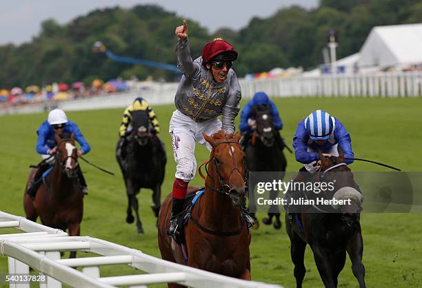 Galileo Gold ridden by Frankie Dettori leads the field home to win The St James Palace Stakes Race run during Day One of Royal Ascot at Ascot...