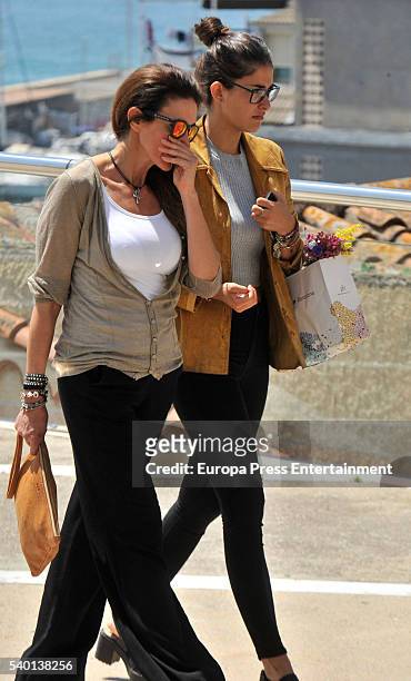 Elsa Anka and her daughter Lidia Torrent attend the funeral for Tona Vives, mother of the Minnesota Timberwolves basketball player Ricky Rubio at...