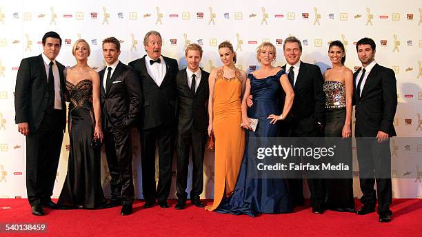 Logies 2010, Crown Casino, Melbourne. Cast of the show, Packed to the Rafters, on the red carpet.