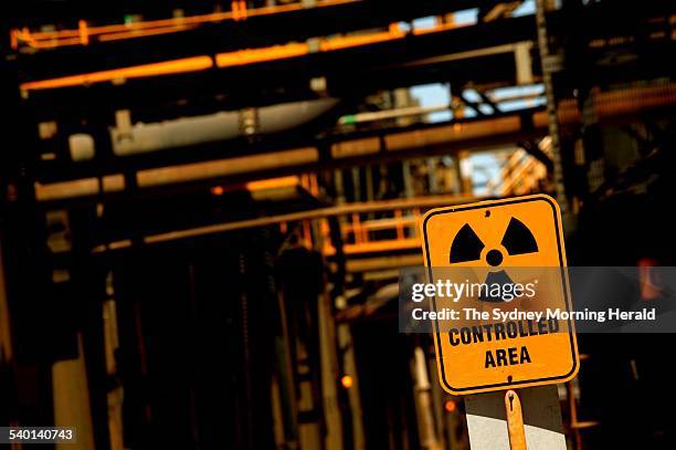 Radiation warning sign at ERA's Ranger uranium mine in Kakadu National Park, in the Northern Territory, 31 August 2006. SMH Picture by GLENN CAMPBELL,